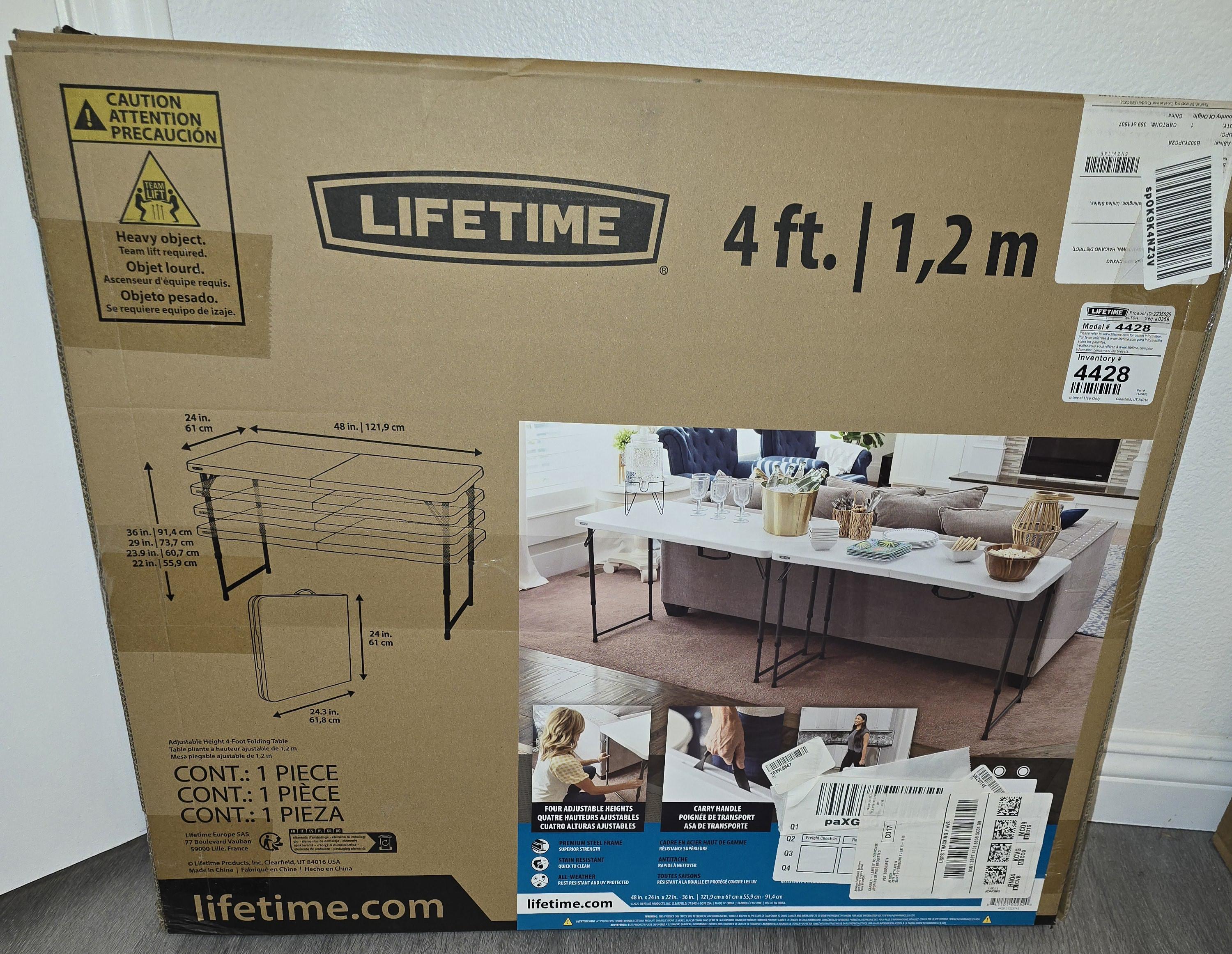 Lifetime 4ft Foldable Table